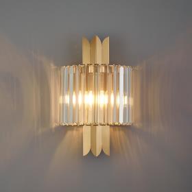 Lola Brass Crystal Wall Lights Diyas Flush Crystal Wall Lights